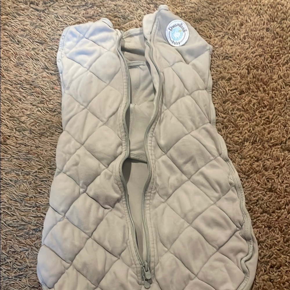 Baby Sleep Sack Swaddle in Light Gray - Quilted Zippered Design